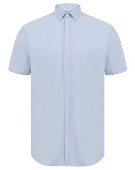 HENBURY H517S - MENS SHORT SLEEVE MODERN OXFORD SHIRT - SLIM FIT