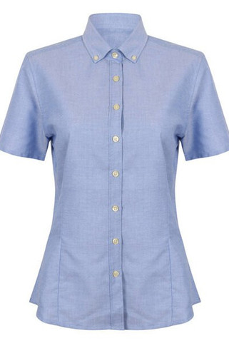 Henbury H518 - Womens Wrinkle Resistant Oxford Shirt with Short Sleeves
