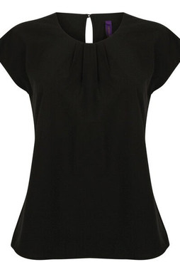 Henbury H597 - Womens Quick-Dry Pleated Short Sleeve Blouse