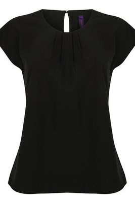 Henbury H597 - Women's Quick-Dry Pleated Short Sleeve Blouse