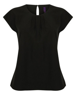 Henbury H597 - Womens Quick-Dry Pleated Short Sleeve Blouse