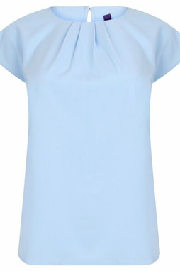 Henbury H597 - Womens Quick-Dry Pleated Short Sleeve Blouse