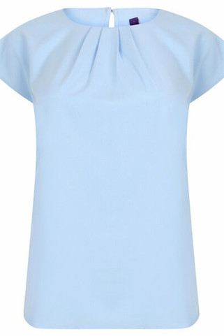 Henbury H597 - Womens Quick-Dry Pleated Short Sleeve Blouse