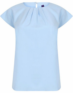 Henbury H597 - Womens Quick-Dry Pleated Short Sleeve Blouse