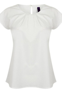 Henbury H597 - Womens Quick-Dry Pleated Short Sleeve Blouse
