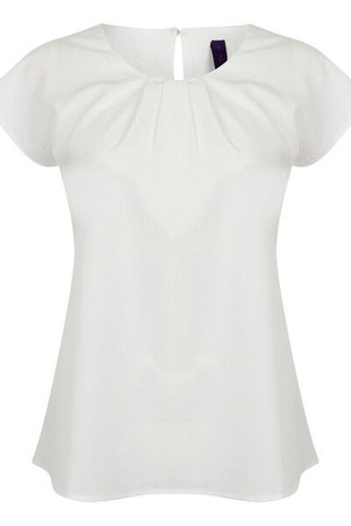 Henbury H597 - Womens Quick-Dry Pleated Short Sleeve Blouse