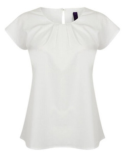Henbury H597 - Womens Quick-Dry Pleated Short Sleeve Blouse