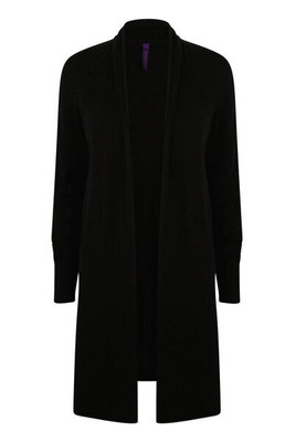 Henbury H719 - Women's Longline Fine Knit Open Cardigan with Ribbed Hems