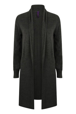Henbury H719 - Women's Longline Fine Knit Open Cardigan with Ribbed Hems