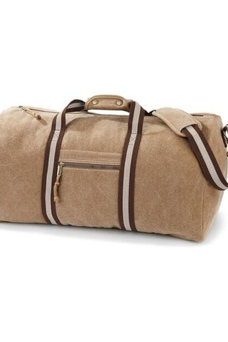 QUADRA BAGS QD613 - Vintage Canvas Holdall with Adjustable Strap