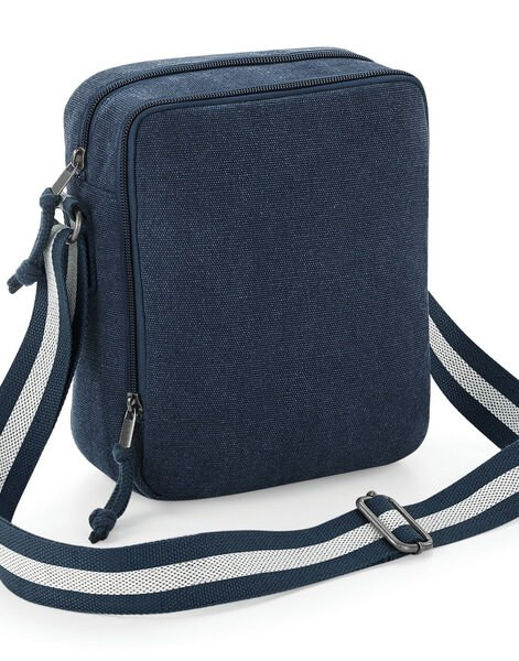 QUADRA BAGS QD614 - Vintage Canvas Mini Reporter Bag with Adjustable Strap