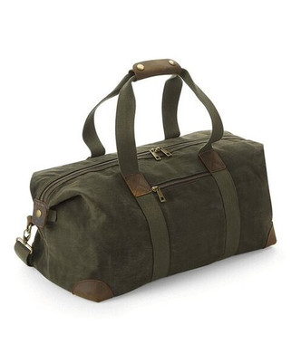 QUADRA BAGS QD650 - Vintage Waxed Canvas Holdall with Leather Accents