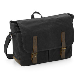 QUADRA BAGS QD653 - Vintage Waxed Canvas Leather Messenger Bag