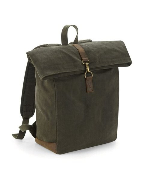 QUADRA BAGS QD655 - Vintage Waxed Canvas Backpack with Leather Accents