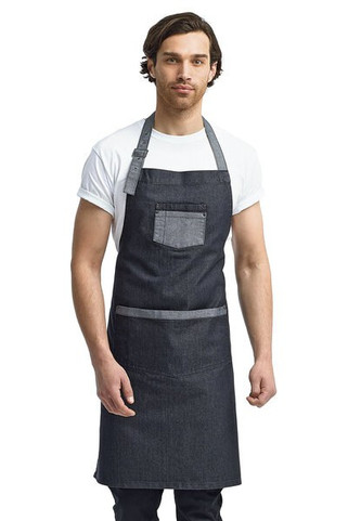 Artisan Collection by Reprime RP127 - Unisex Domain Contrast Denim Bib Apron