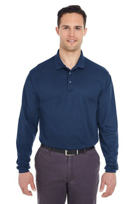UltraClub 8210LS - Adult Cool & Dry Long-Sleeve Mesh Piqué Polo