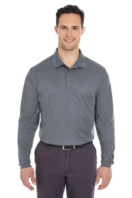 UltraClub 8210LS - Adult Cool & Dry Long-Sleeve Mesh Piqué Polo