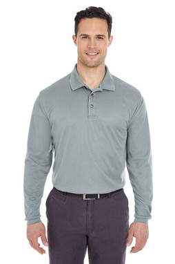 UltraClub 8210LS - Adult Cool & Dry Long-Sleeve Mesh Piqué Polo