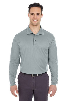 UltraClub 8210LS - Adult Cool & Dry Long-Sleeve Mesh Piqué Polo