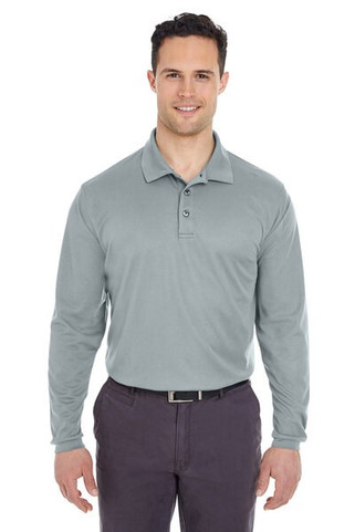 UltraClub 8210LS - Adult Cool & Dry Long-Sleeve Mesh Piqué Polo