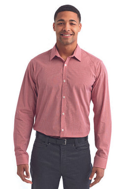 Artisan Collection by Reprime RP220 - Mens Microcheck Gingham Long-Sleeve Cotton Shirt