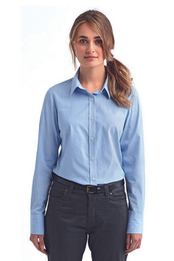 Artisan Collection by Reprime RP320 - Ladies Microcheck Gingham Long-Sleeve Cotton Shirt