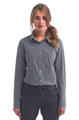 Artisan Collection by Reprime RP320 - Ladies Microcheck Gingham Long-Sleeve Cotton Shirt