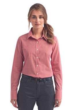 Artisan Collection by Reprime RP320 - Ladies Microcheck Gingham Long-Sleeve Cotton Shirt
