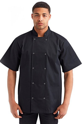 Artisan Collection by Reprime RP664 - Unisex Studded Front Short-Sleeve Chef's Coat