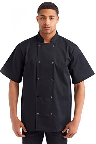 Artisan Collection by Reprime RP664 - Unisex Studded Front Short-Sleeve Chefs Coat