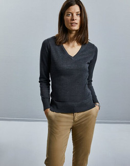 Russell R710F - Durable V-Neck Knitted Pullover for Women