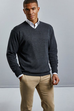 Russell R710M - Durable V-Neck Knitted Pullover for Men & Unisex