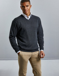 Russell R710M - Durable V-Neck Knitted Pullover for Men & Unisex