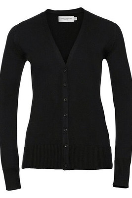 Russell R715F - Elegant Ladies V-Neck CottonBlend Knitted Cardigan