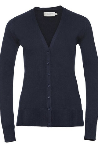 Russell R715F - Elegant Ladies V-Neck CottonBlend Knitted Cardigan