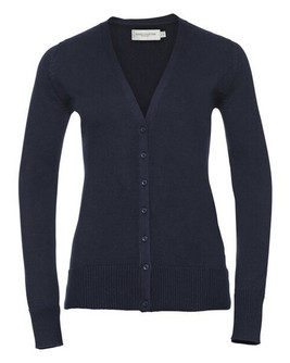 Russell R715F - Elegant Ladies V-Neck CottonBlend Knitted Cardigan