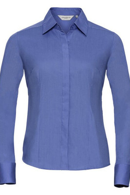 Russell R924F - Women's Fitted Long Sleeve Polycotton Poplin Shirt