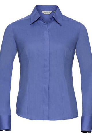 Russell R924F - Womens Fitted Long Sleeve Polycotton Poplin Shirt