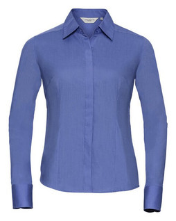 Russell R924F - Womens Fitted Long Sleeve Polycotton Poplin Shirt