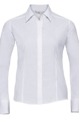 Russell R924F - Womens Fitted Long Sleeve Polycotton Poplin Shirt