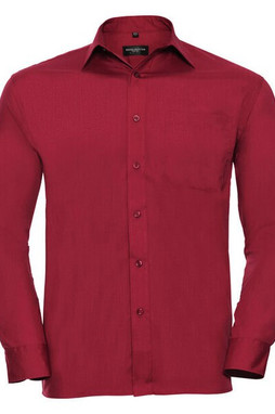 RUSSELL R934M - MENS LONG SLEEVE POLYCOTTON POPLIN SHIRT