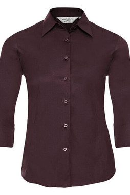 Russell R946F - Womens 3/4 Sleeve Fitted Stretch Cotton Shirt