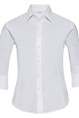 Russell R946F - Womens 3/4 Sleeve Fitted Stretch Cotton Shirt