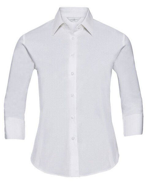 Russell R946F - Women's 3/4 Sleeve Fitted Stretch Cotton Shirt