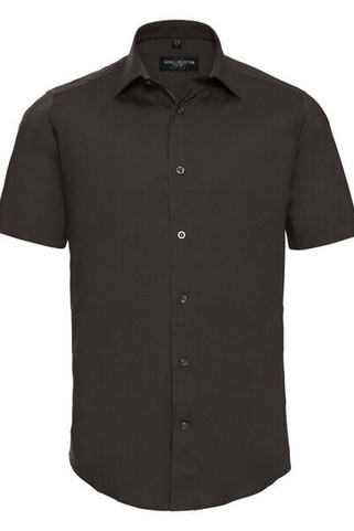 Russell R947M - Mens Fitted Short Sleeve Stretch Cotton Shirt