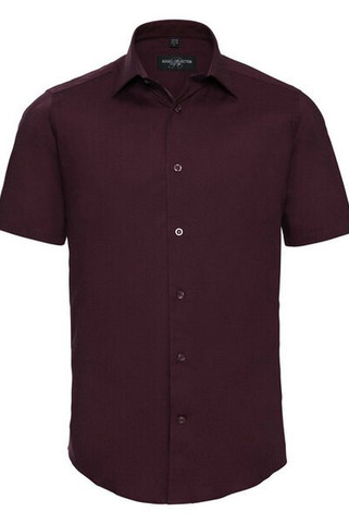 Russell R947M - Mens Fitted Short Sleeve Stretch Cotton Shirt