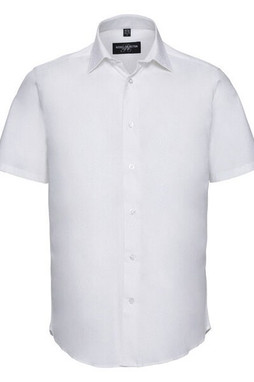 Russell R947M - Mens Fitted Short Sleeve Stretch Cotton Shirt