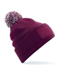 Beechfield B443 - Premium Two-Tone Pom Pom Beanie with Print Patch