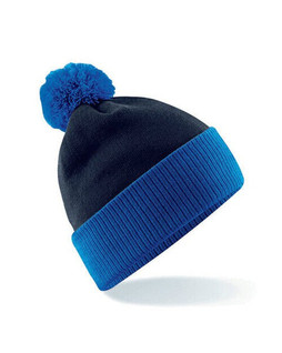 Beechfield B451 - Cozy Dual-Style Two-Tone Beanie with Pom Pom