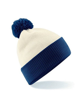 Beechfield B451 - Cozy Dual-Style Two-Tone Beanie with Pom Pom